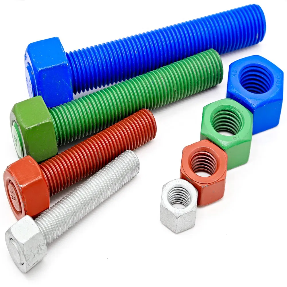 Bulloni Filettati Rivestiti in Xylan ASTM A193-B7 / A194-2H Prigionieri e Dadi 1-1/4 x 5"