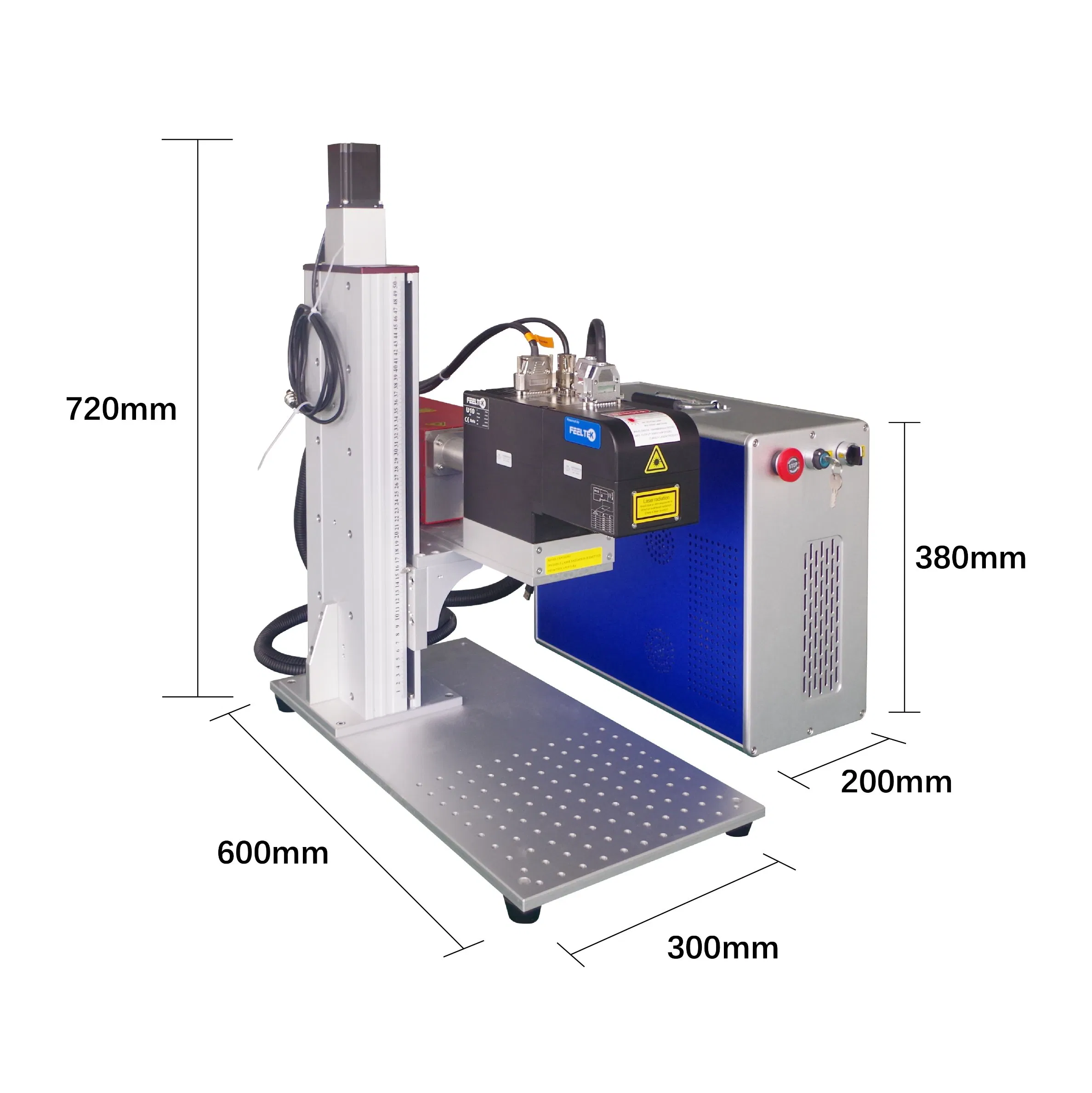 100W 3D Fiber Laser Marking Machine for Metal Deep Engraving and Curved Surface Marking