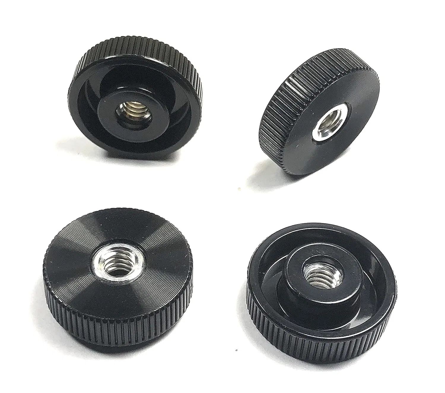 Nonstandard Black Aluminum Anodized Straight Knurled Nut Thumb Screw Knobs