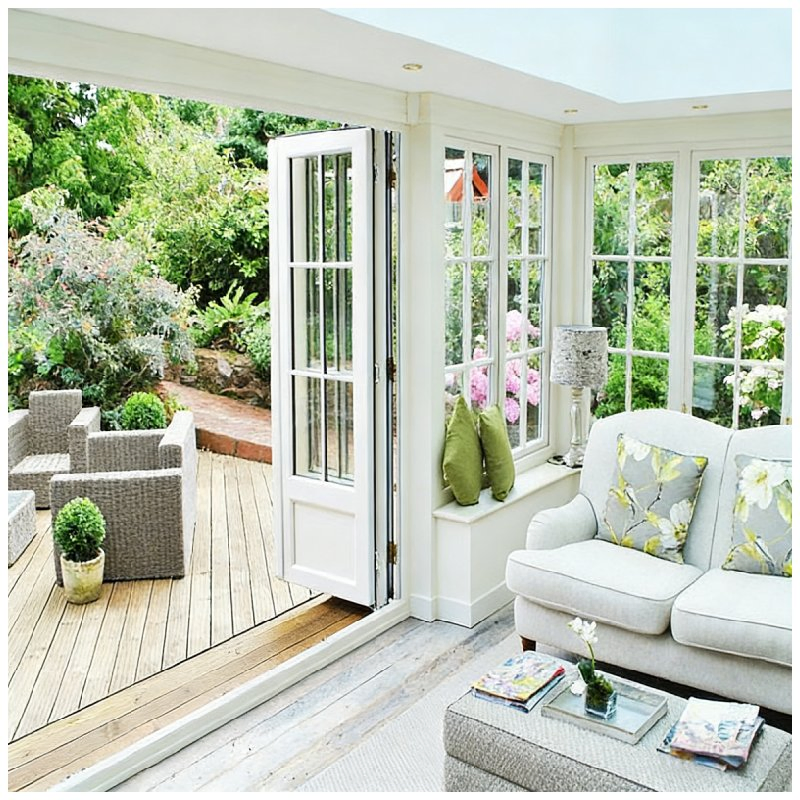 Elegant French Folding Glass Door with Tempered Glass and Durable Aluminum Frame for Home Use