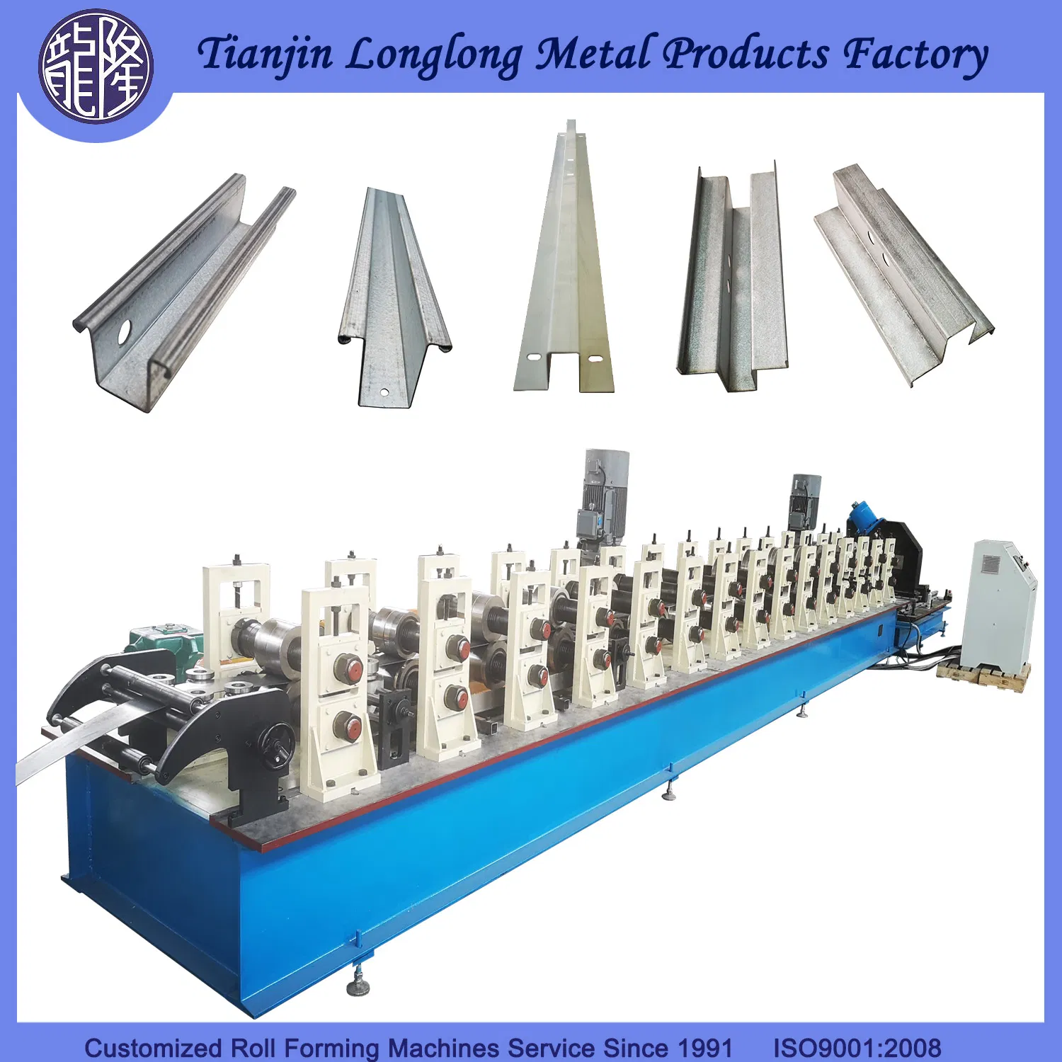 High Precision Punching Roll Former Solar Ground Mounting C Purlin Roll Forming Machine Production Line