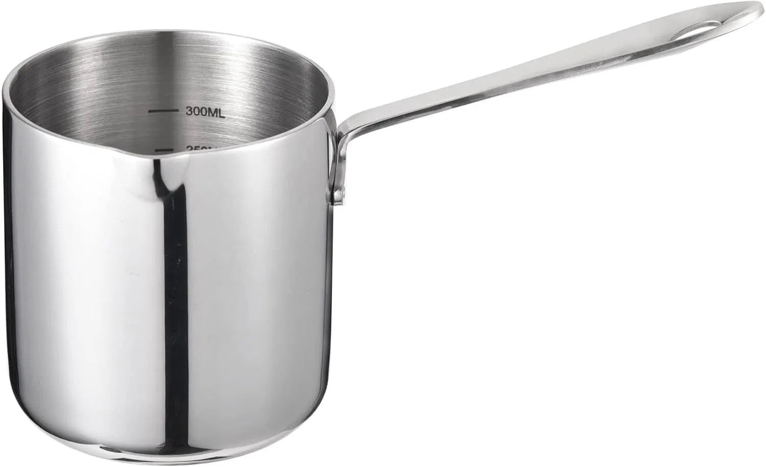 Pentola del latte in acciaio inossidabile premium per cucinare e servire con manico resistente al calore