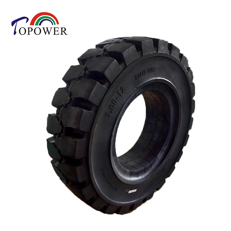 Low Rolling Resistance Solid Rubber Tire for Forklifts 7.00-12