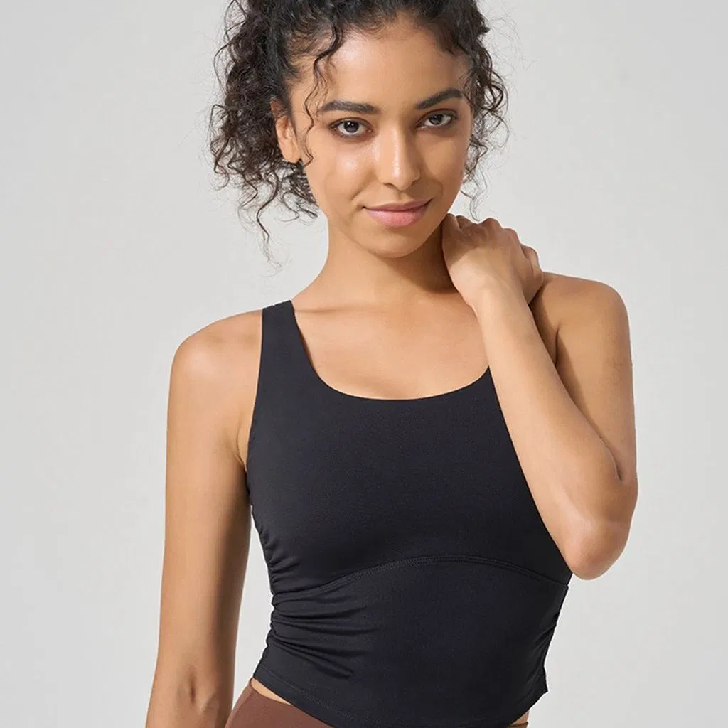 Summer Thin Shockproof Supported Cup Beautiful Backless Yoga Top