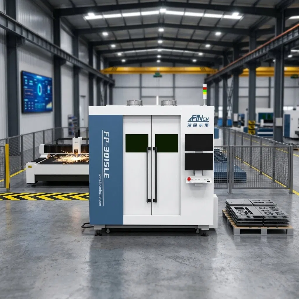 Fincm Fully Enclosed Protective Cover 4×8FT CNC Laser Cutting Machine for Stainless Steel