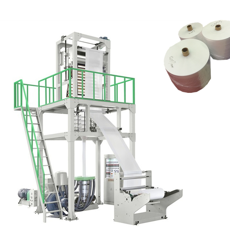 ABA Three-Layer Co-extrusion Film Blowing Extruder Machine for PE Plastic