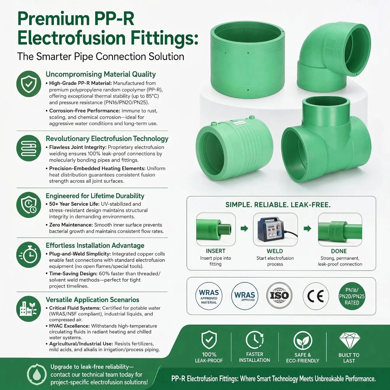 PP-R Electrofusion Coupling Joint for Residential and Commercial Plumbing