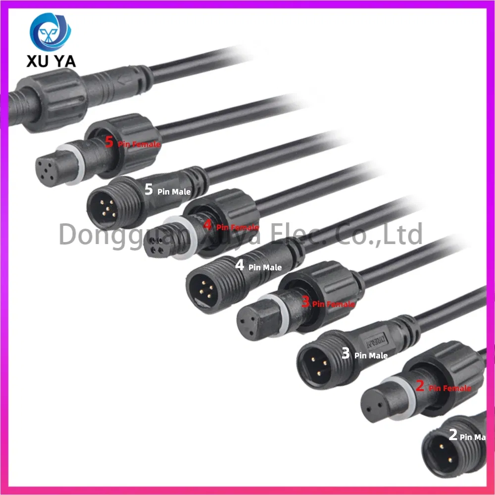 M12 IP67 Waterproof Plug Outdoor Electrical Insulation Female Panel Mounted Power Connector Cable Assembly New Energy Waterproof Cables