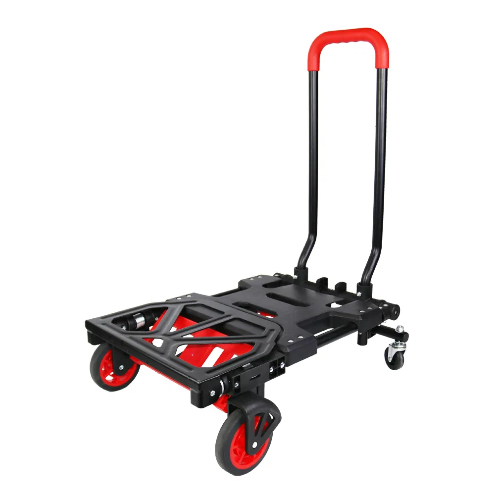 Factory Direct Price Portable 4 Wheel Plastic Heavy Duty Foldable Hand Trolley