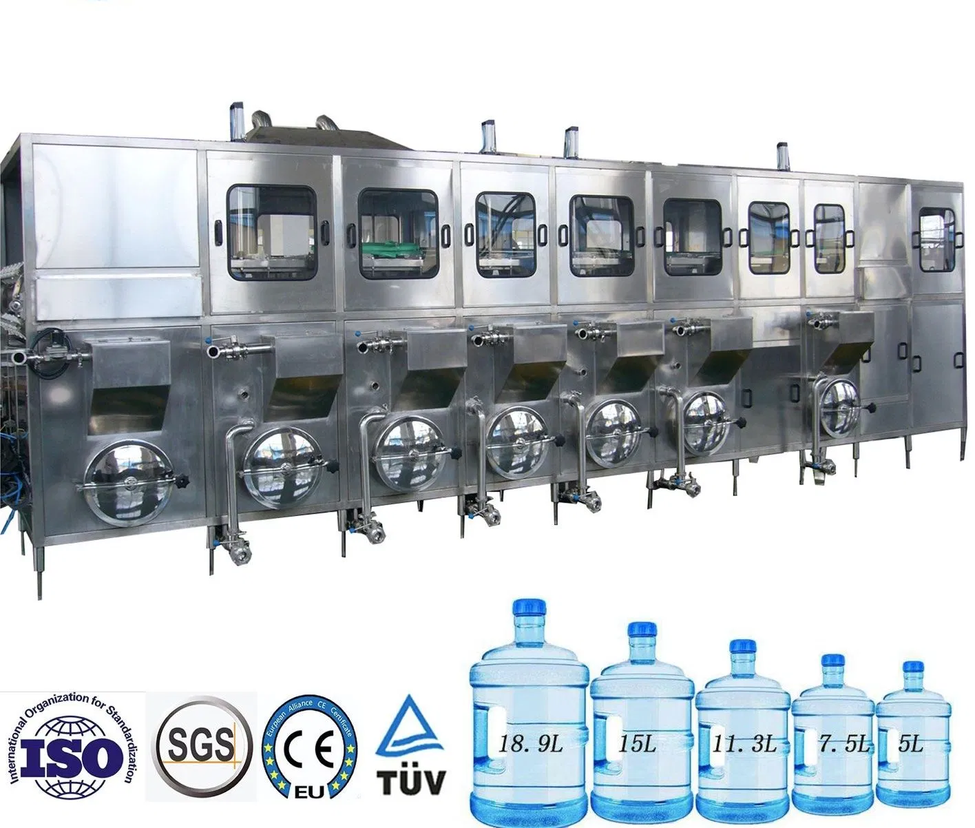 5gallon 3/5/7/10/20L 12 Litre Big Bottle Plastic 5 Gallon Barrel Bucket Washing Bottling Filler Drinking Mineral Water Filling Capping Machine