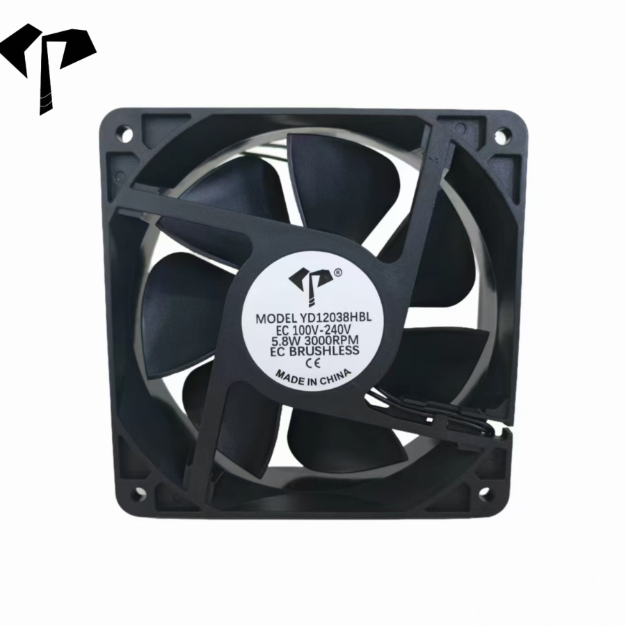Ventola assiale di raffreddamento EC da 4 pollici 120X120X38, 110/220V con telaio UL 94V-0