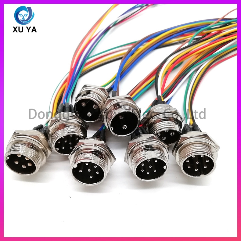 Gx16 Male Socket Aviation Connector Electrical Custom Waterproof Cable Wiring Assembly