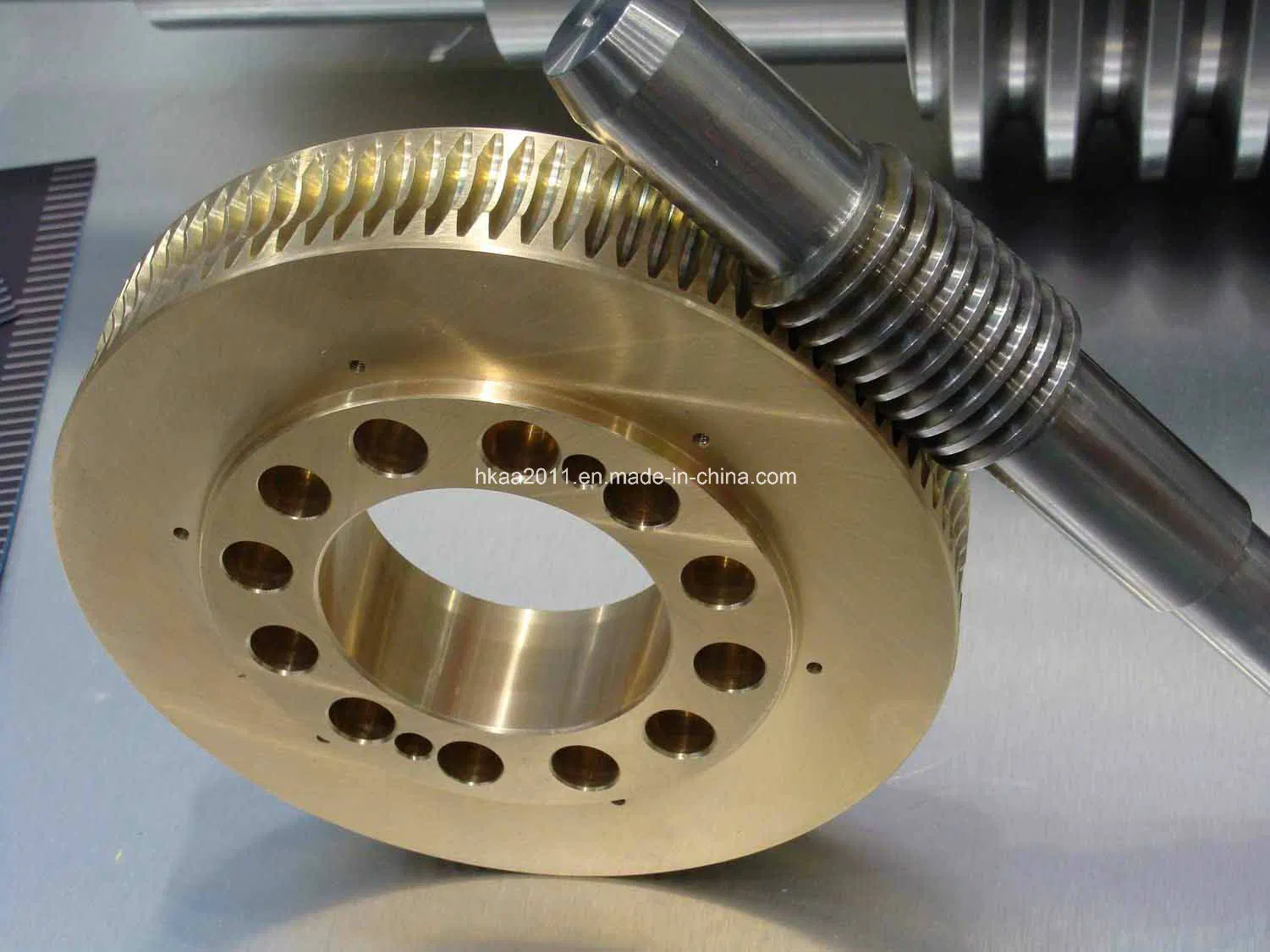 Präzisions-Schneckenrad und Schneckenwelle aus Messing für Teleskope, Schneckenradwelle