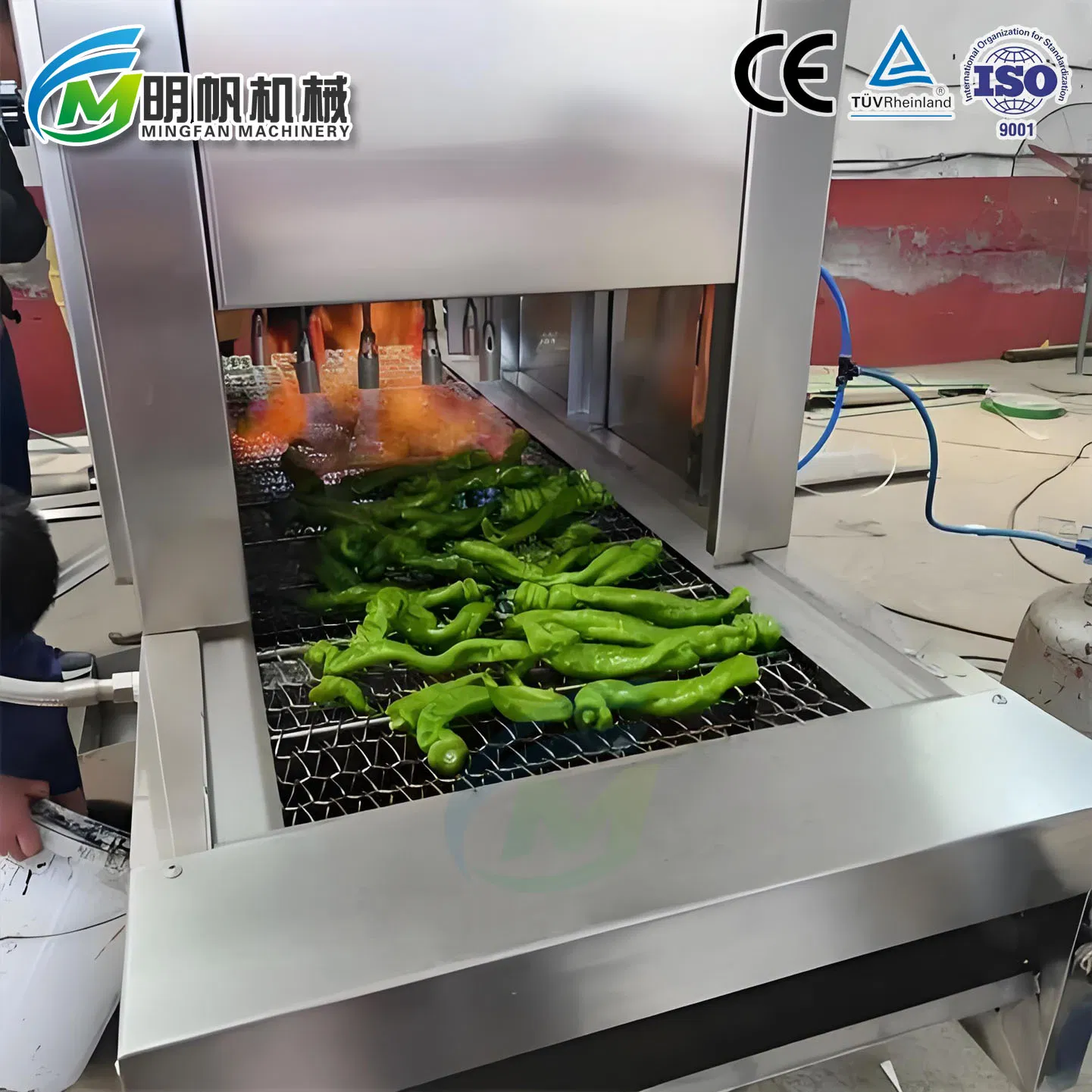 High-Efficiency Automatic Chili Singeing Machine for Food Processing
