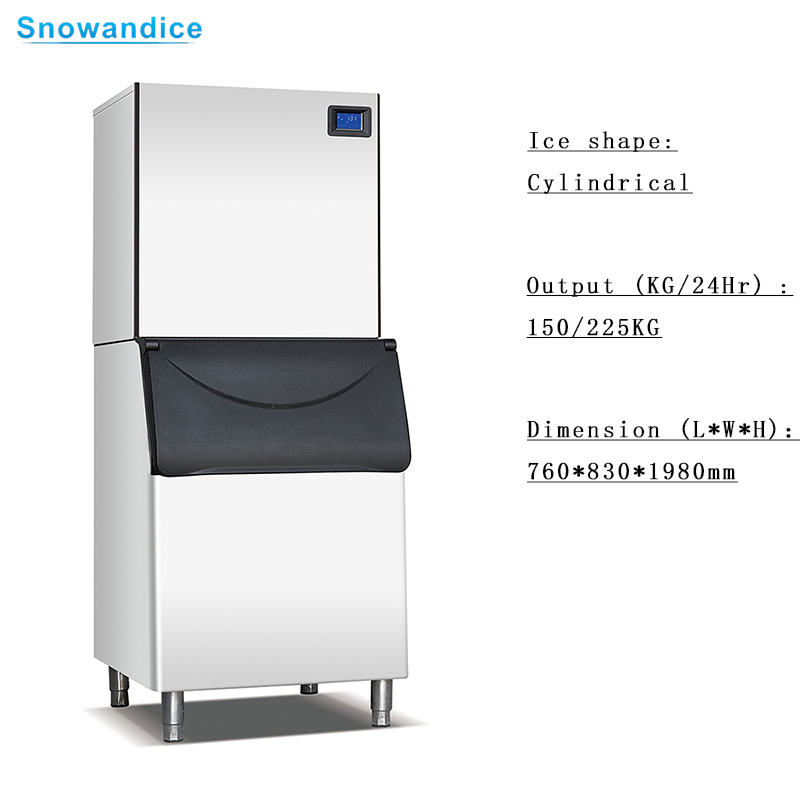 Factory Price 225kg of Commercial Cylindrical Ice Cubes for Coffee Ice Maker Machine