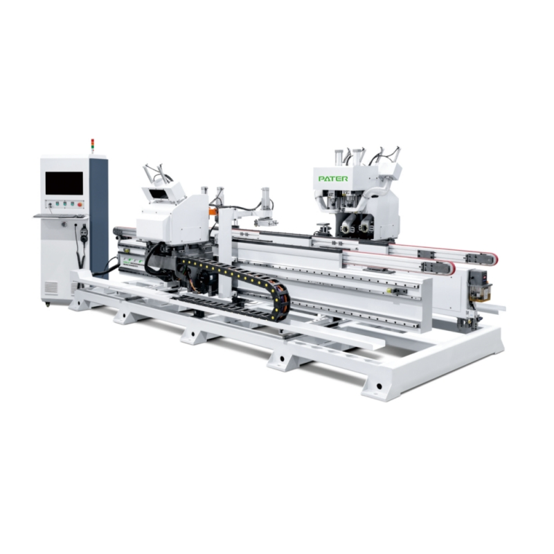 Automatic Through-Feed Wood Door Leaf Lock and Hinge Mortising Machine