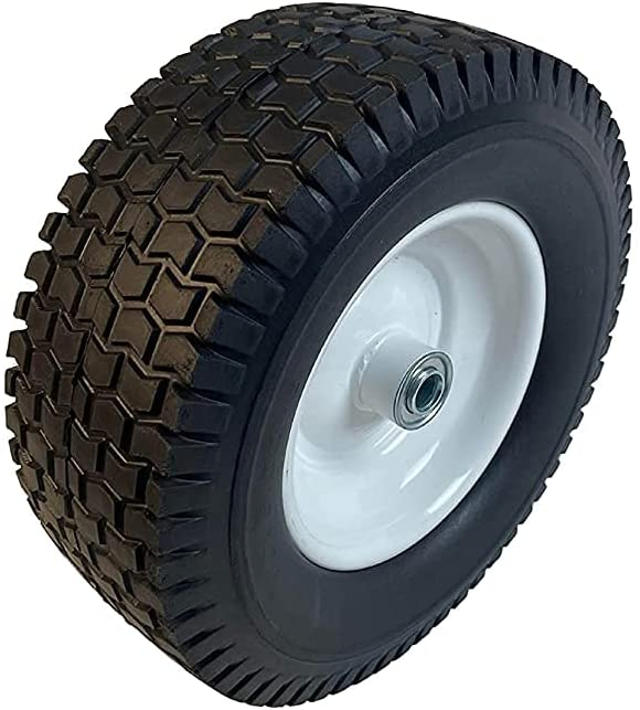 Maxtop 5.00-6 Rubber Wheelbarrow Flat Free PU Foam Wheels