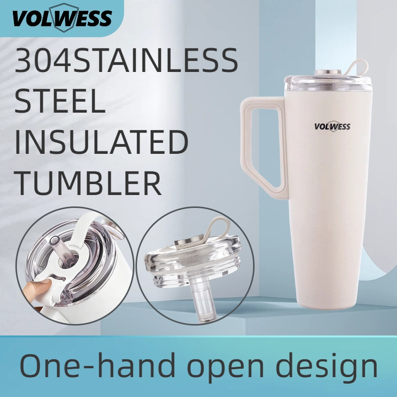 Leak Proof Stainless Steel Water Bottle Tumbler Travel Mug with Straw