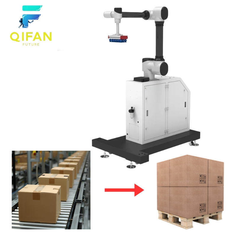Safe Collaborative Palletizer for Logistics Centers with CE Certification