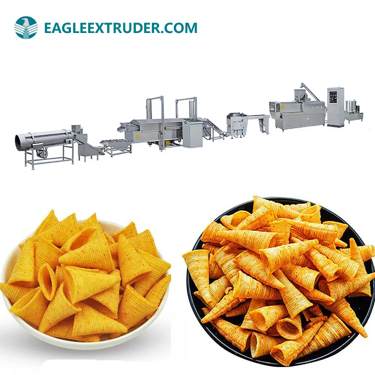 Salad Bugle Corn Chips Extruding Production Line Making Machine