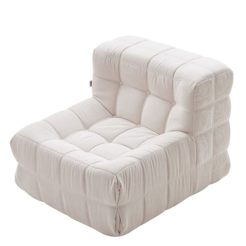 Waffle Single Double Lazy Sofa, Reclining or Sleeping Bedroom Balcony Tatami Vacuum Compression Sofa, Retro Square Sofa, Living Room Sofa