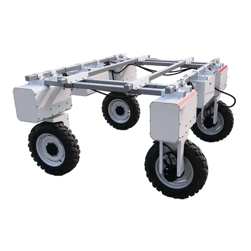 Adjustable Wheel Track Wheelbase Four-Wheel Drive and Four-Wheel Steering Robot Chassis for Agriculture