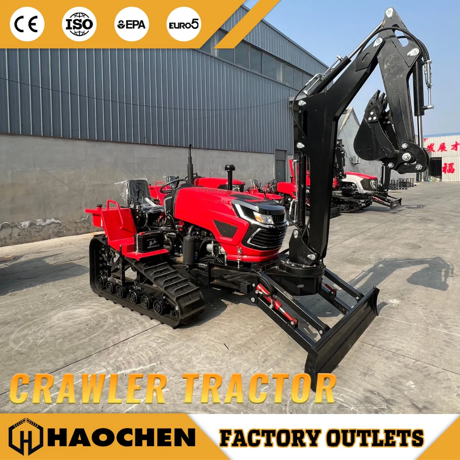 Chinese Crawler Rotary Tiller Agricultural Compact Mini Farm Tractor 50HP 60HP 80HP 120HP
