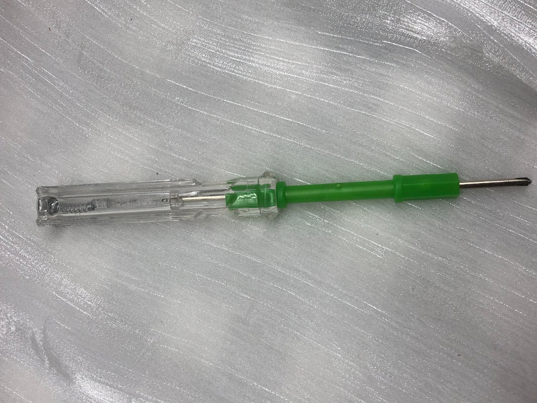 Semplice tester di tensione al neon con doppia punta a cacciavite in ferro e matita di prova