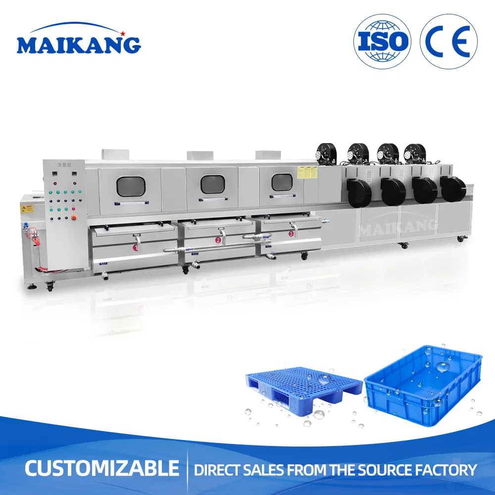 Industrial SUS304 Tunnel Plastic Vegetable Basket Crate Washer Pallet Washer Logistics Tray Cleaner Container Tote Box Washing Machine