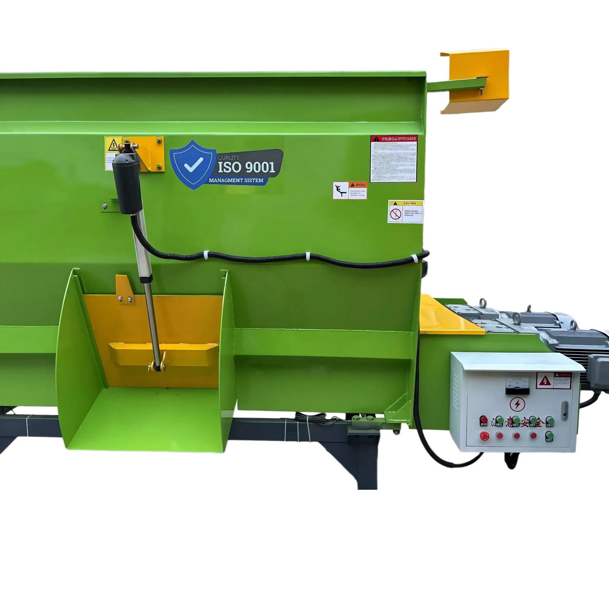 TMR Feed Mixer a Doppio Albero Controllato da PLC, Mescolatore di Razione Totale per Foraggio Secco e Umido con Pesatura Automatica