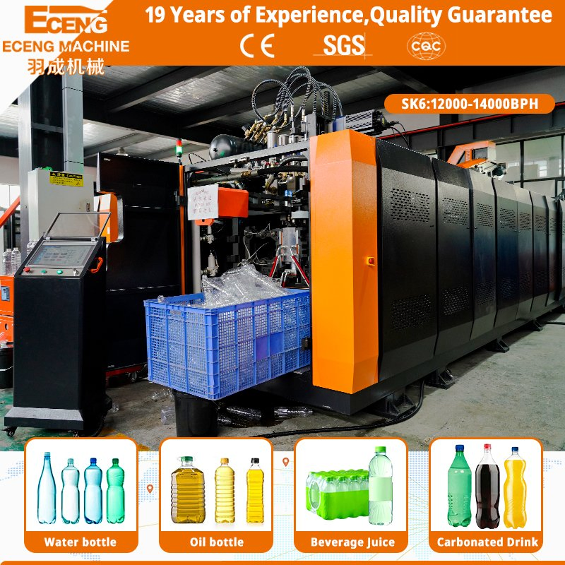 Fully Automatic Blowing Machine 6 Cavity 14000bph Plastic Bottle Blowing Machine Multi Mold Compatibility for Pet Bottle Production Plant Turnkey Service