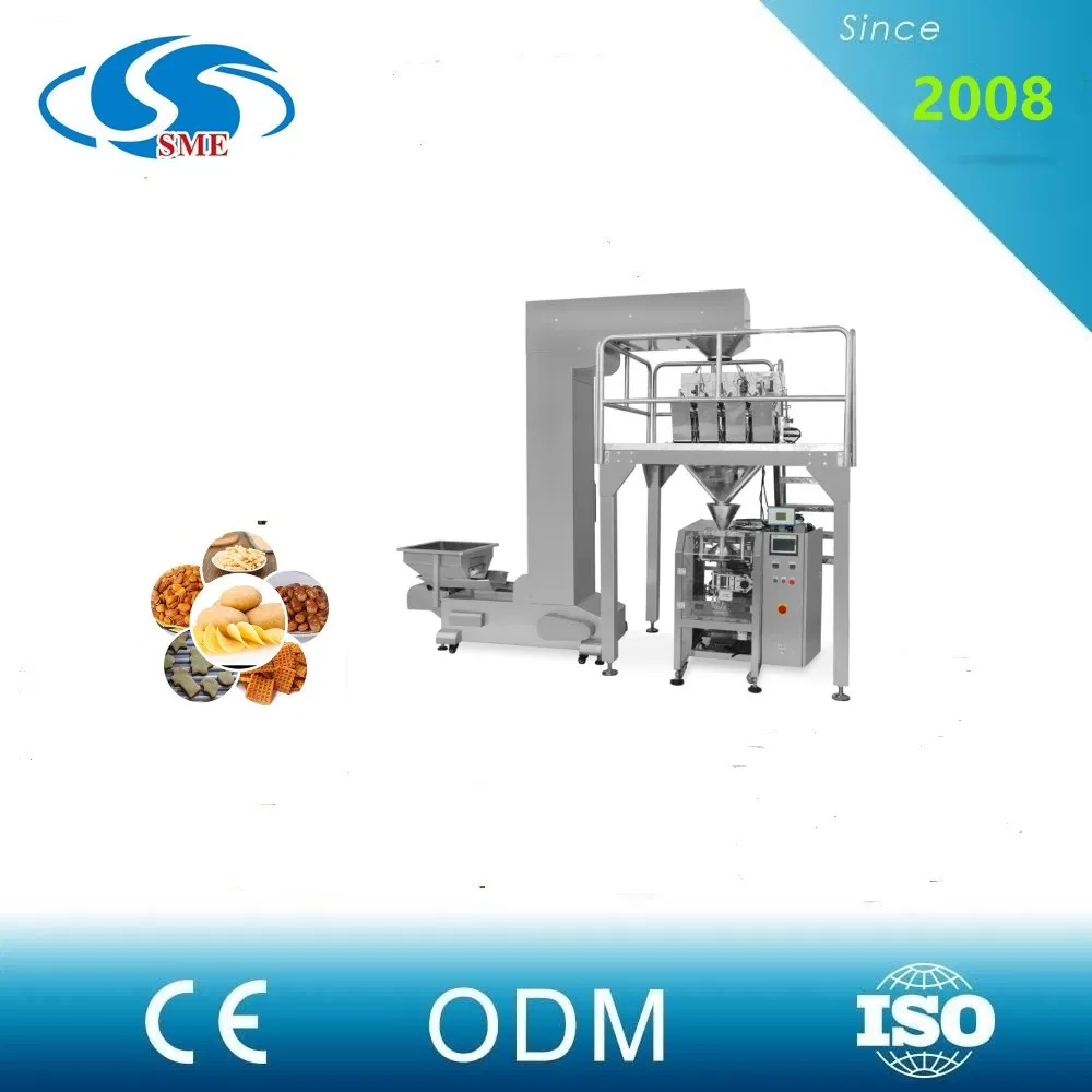 Automatic Snacks Potato Chips Biscuit Rice Popcorn Grains Seeds Nuts Sugar Dried Fruit Frozen Food Fried Fish Skin Tea Packaging Sealing Machine