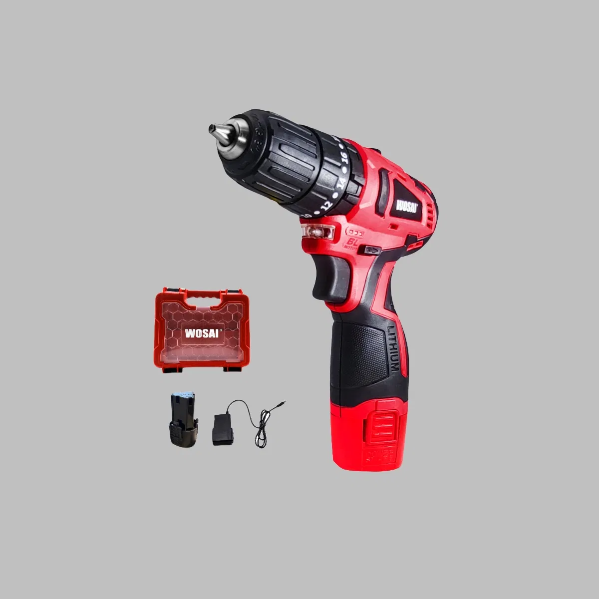 12V Wosai Cordless Brushless Drill Machine with Battery