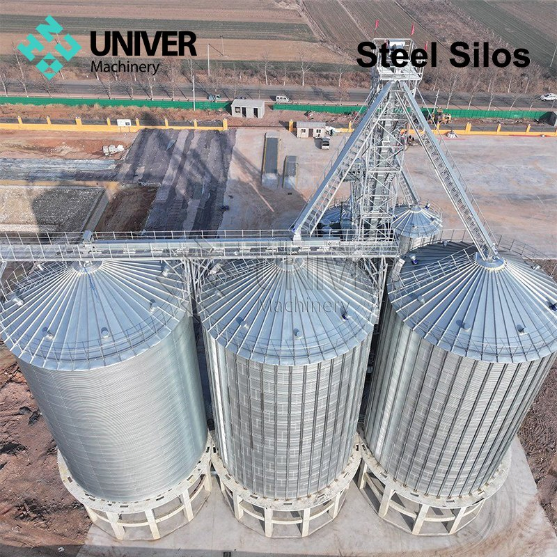 Silo de maíz de acero galvanizado con capacidad de 700 toneladas