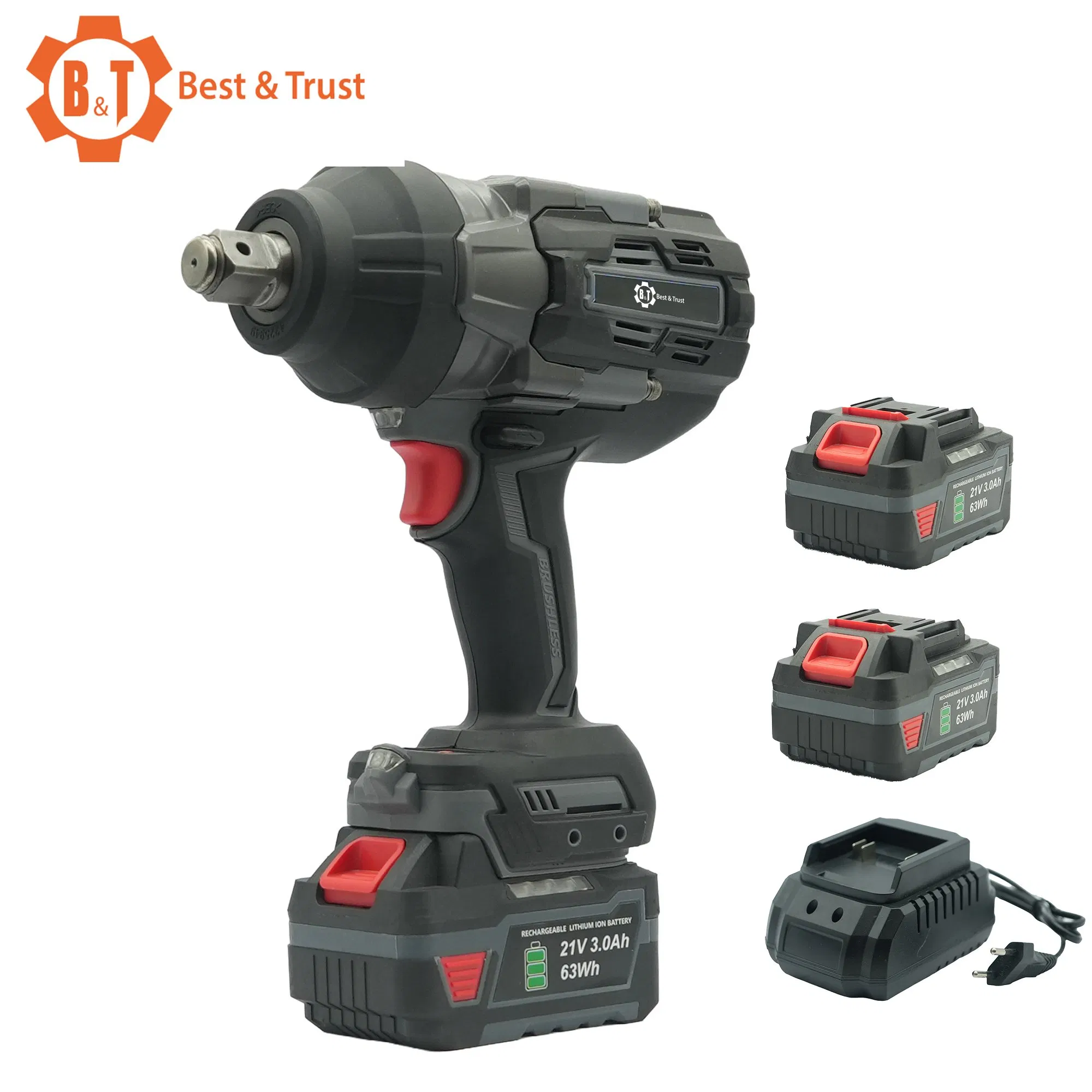 21V Akku-Hochdrehmoment-Schlagschrauber mit 3/4 Zoll 19mm Vierkant