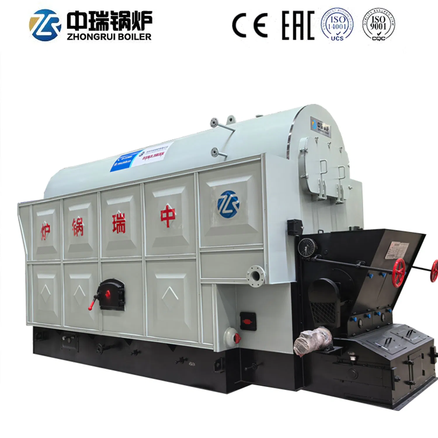 Generatore a biomassa utilizzante pellet di combustibile con caldaia a vapore a biomassa orizzontale completamente automatica certificata CE 1-6t