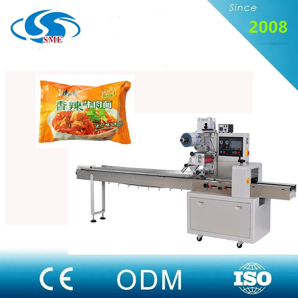 Automatic Horizontal Flow Pillow Wrapping Packing Machine for Instant Noodles, Biscuits, Bread
