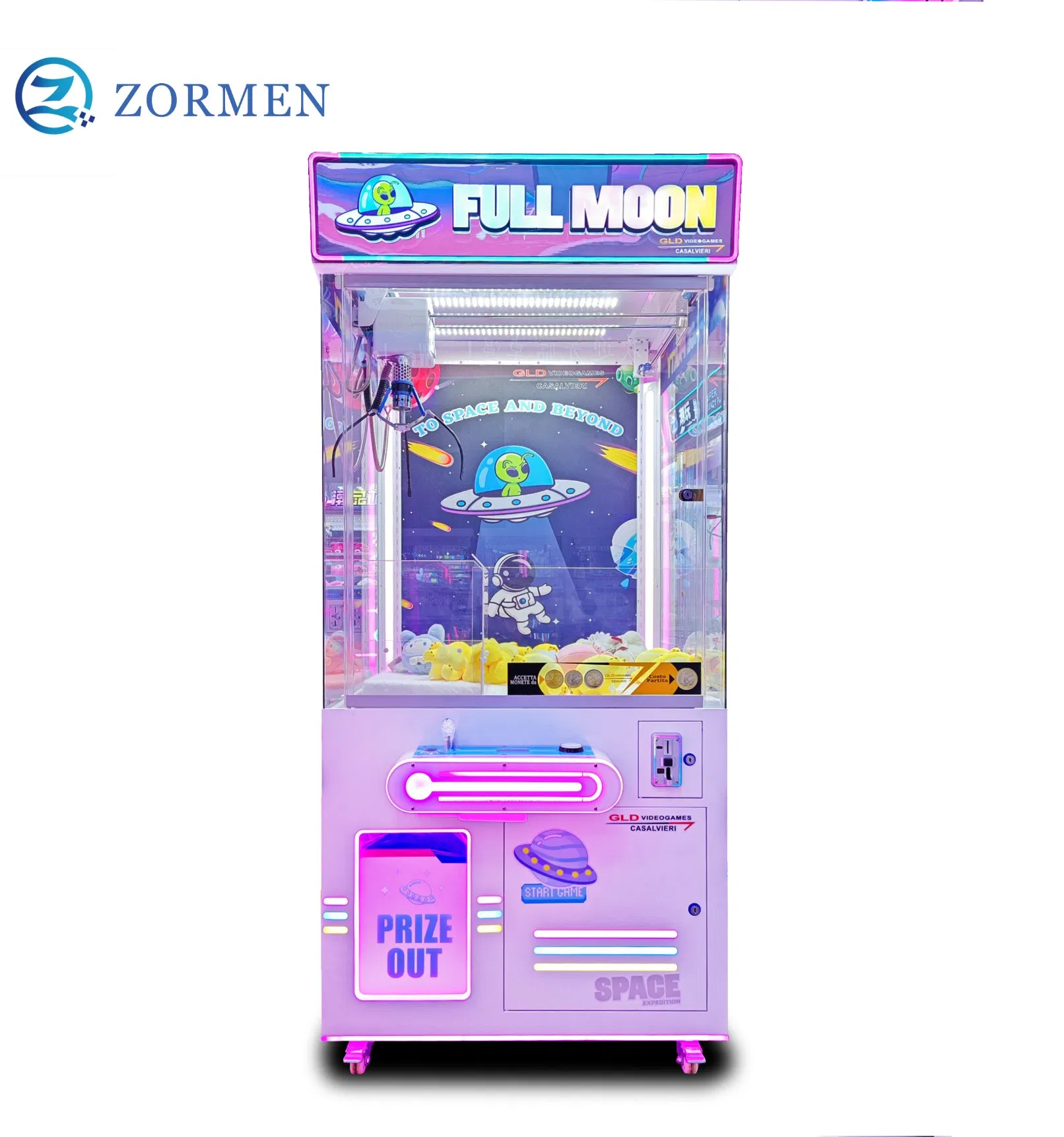 Coin Operated Arcade Claw Machine Small Plush Toy Big Claw Crane Machine