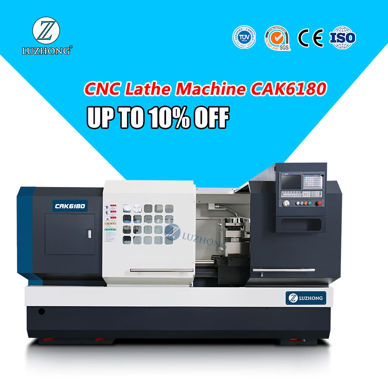 مخرطة CNC أفقية بسرير مسطح وقضبان صلبة CAK6180