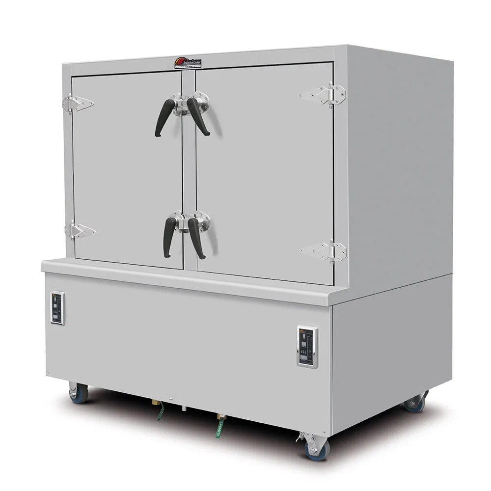 Gewerblicher elektrischer Reisdampfschrank 2× 15 kW Edelstahl-Warmhalte-Dampfgarer für Restaurantküche