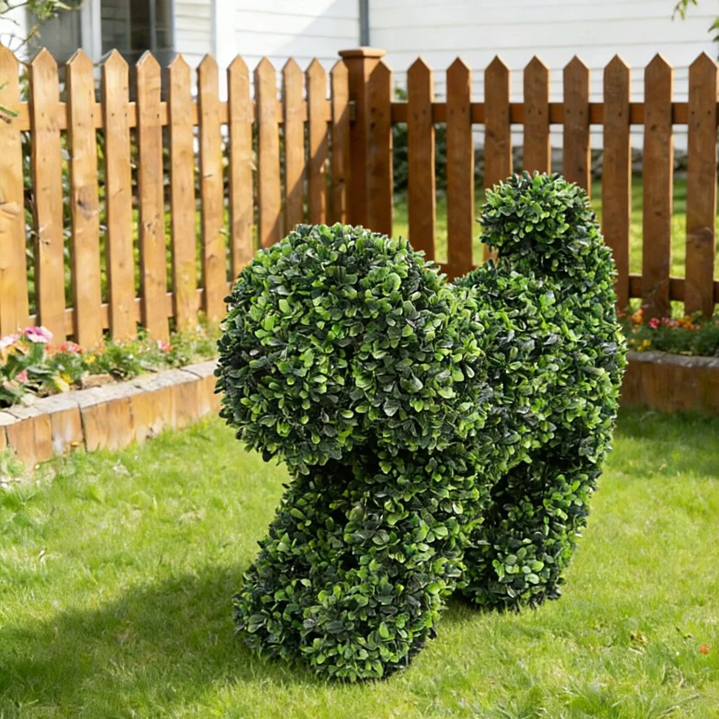 Árbol de topiario artificial para mascotas perros y gatos, decoración de jardín exterior