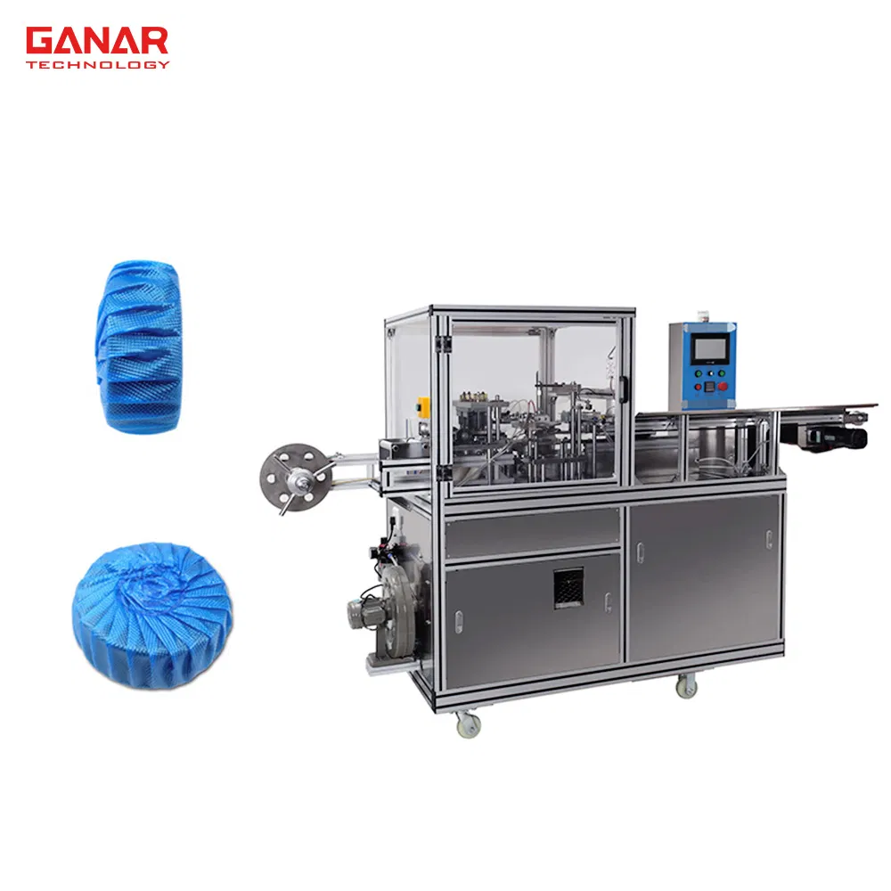 Automatic Blue Bubble Toilet Urinal Cleaner Pleated Wrapping Packing Machine