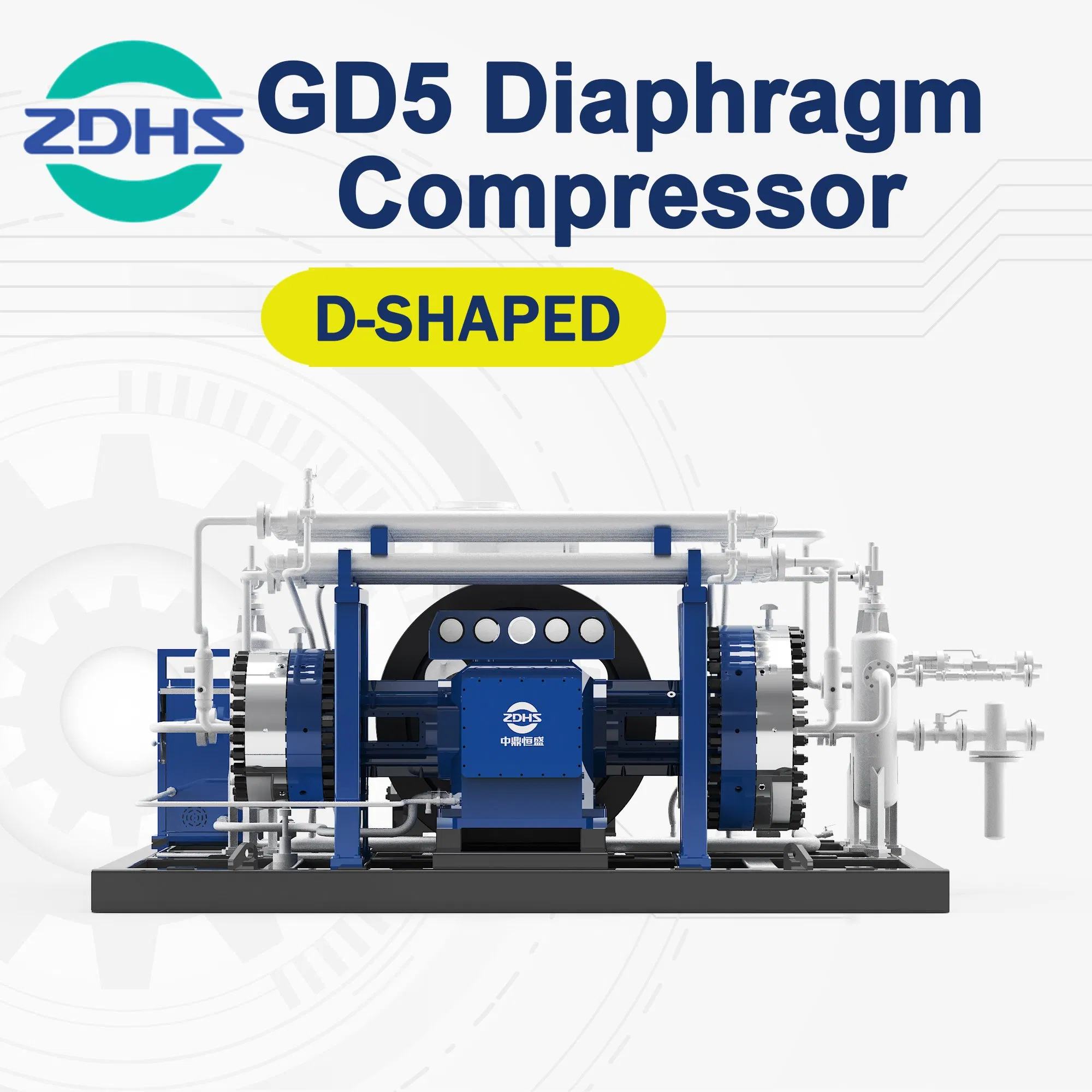 Anti-Explosion High Pressure Hydrogen Gas Diaphragm Compressor 700/350 Bar Hydrogen Filling Station Energy Saving