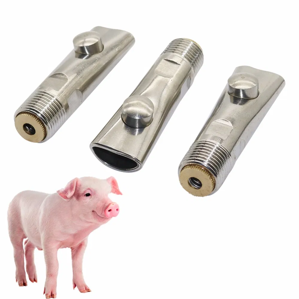 Stainless Steel Pig Nipple Drinking Fountain 20mm 1/2" Thread 82mm Length