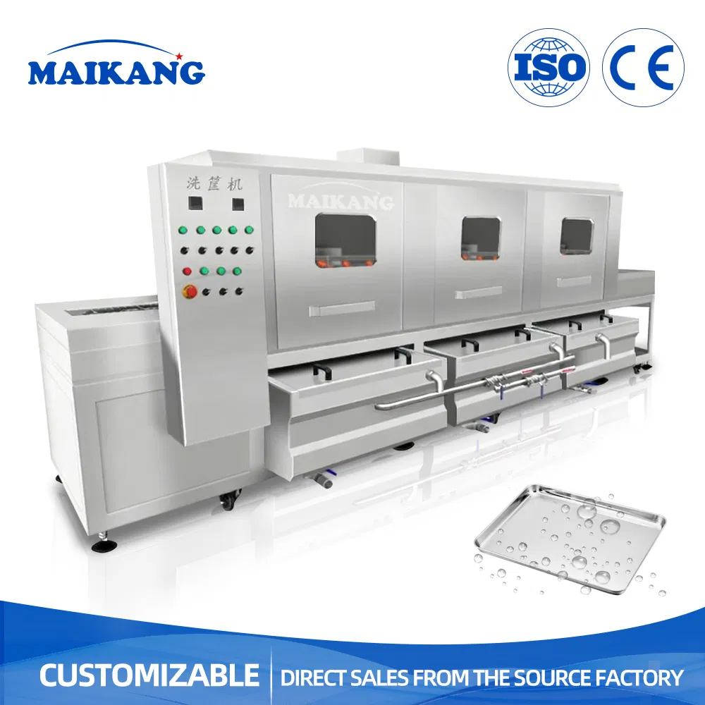High Pressure Hot Water Jet Turnover Box Cleaning Equipment Stainless Steel Cake Pan Washer Baking Tray Washing Machine