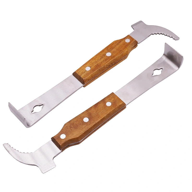 Herramienta raspadora multifunción para colmena de apicultura, cuchillo cortador de miel, acero inoxidable, mango de madera