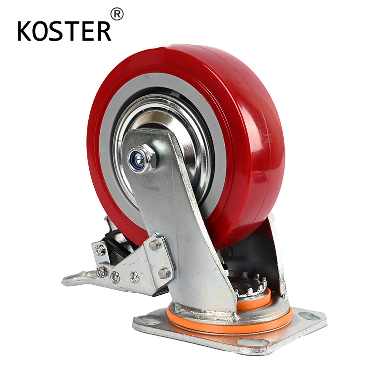 Heavy Duty Industrial Polyurethane Swivel Castor Wheel with Roller Bearing and Steel Core