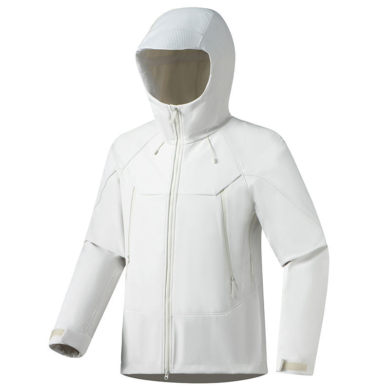 Outdoor Softshell Jacket Men Women Windproof Waterproof Streetwear Hooded Single Layer Hiking Coat