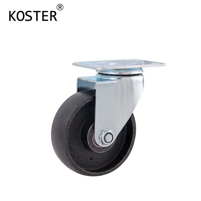 Chariot de manutention tout en fer 130 kg roue pivotante 2,5-5 pouces