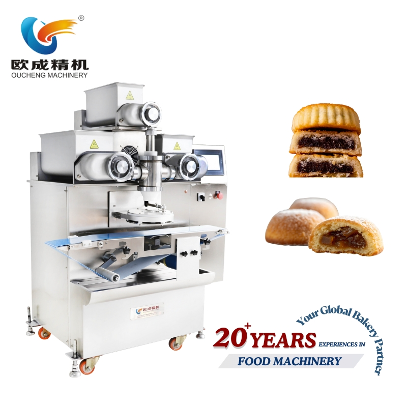 High-Efficiency Three-Hopper Encrusting Machine for Mooncake, Foodball, Maamoul, Aloo Tikki, Shami Kabab